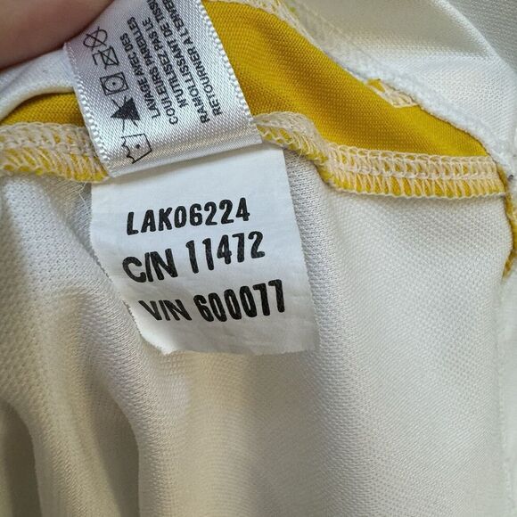 Annika Cutter & Buck Women’s Golf Top M White Blue Yellow Mock Collar - Picture 6 of 6